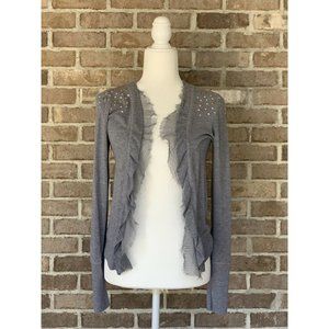 Small Gray Cardigan Sweater With Studs Poof Excellence